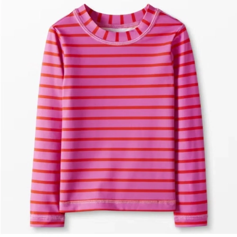 Pink Striped Kids Swim Shirt